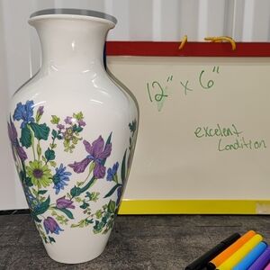 Floral White Vase